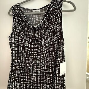 Calvin Klein Asymmetrical Black and White Tank Top